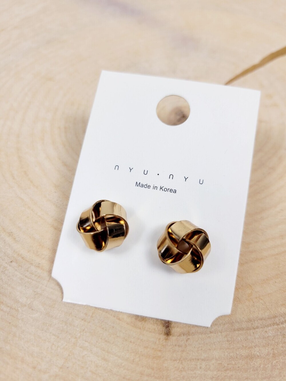 Brand New Gold Tone Twist Knot Stud Earrings
